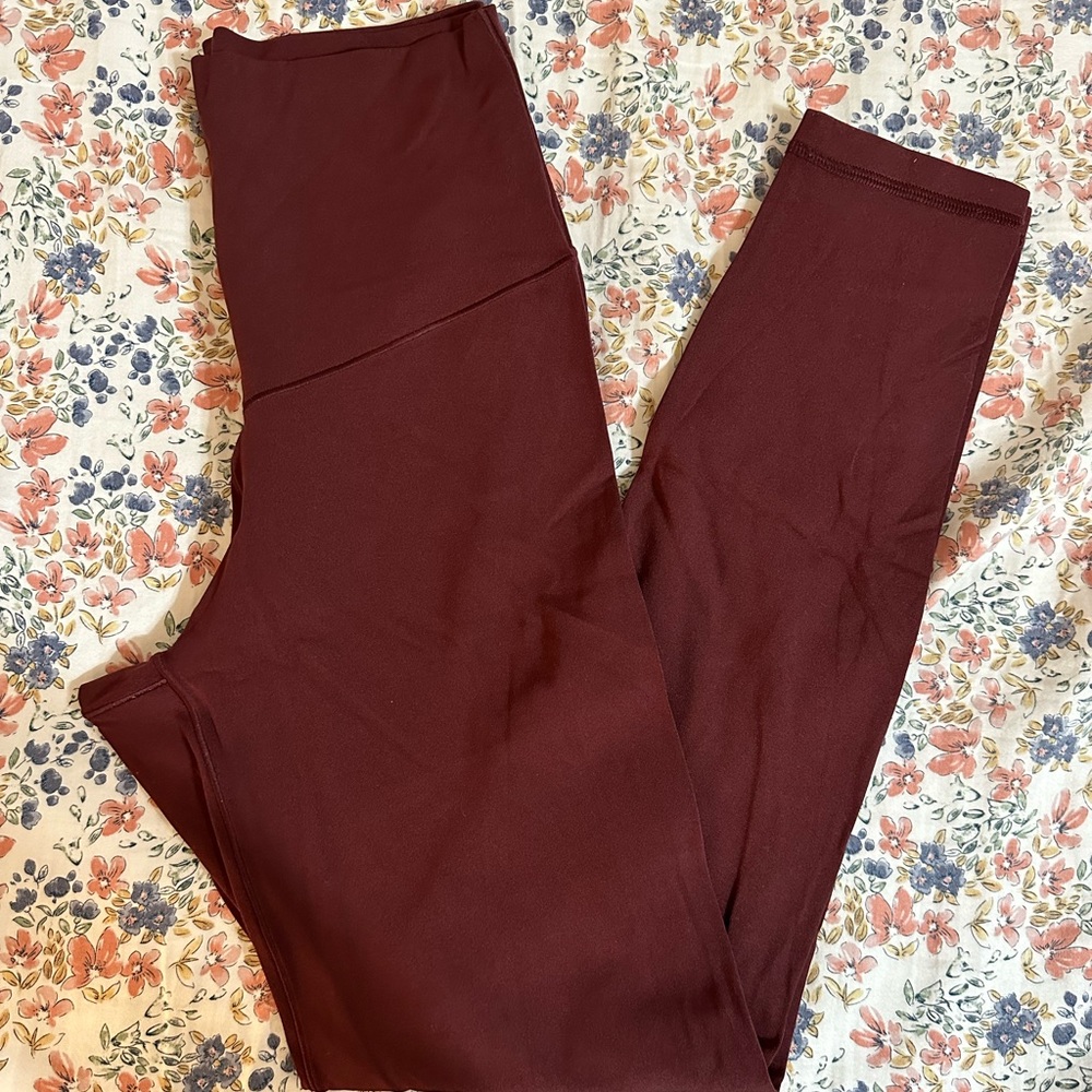 High Waisted 7/8 Maroon Aerie Leggings
